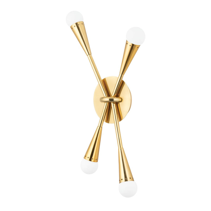 Aries 4-Light Wall Sconce in Vintage Polished Brass / Black Brass