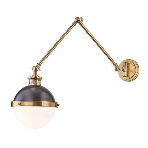 Latham Swing Arm Wall Lamp in Aged Brass/distressed Bronze