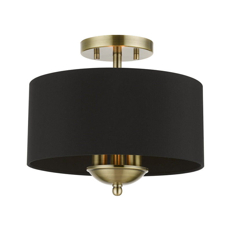Huntington 3-Light Semi-Flush Mount in Antique Brass
