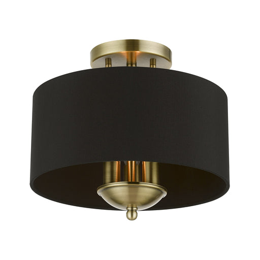 Huntington 3-Light Semi-Flush Mount in Antique Brass