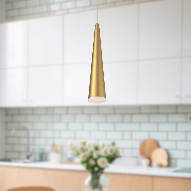 Mina 12" Pendant in Brushed Gold