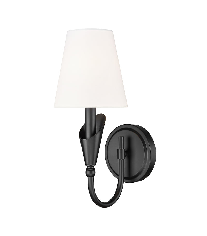 Claudelle 1 Light 5.75" Wall Sconce, 14" Tall in Matte Black