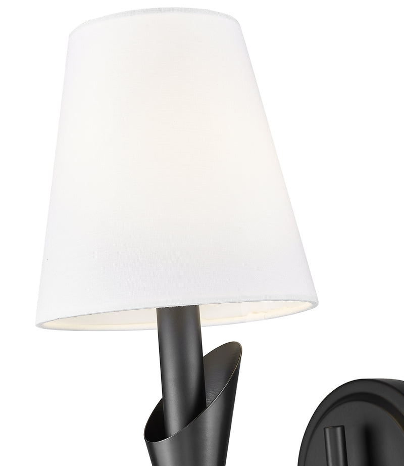 Claudelle 1 Light 5.75" Wall Sconce, 14" Tall in Matte Black