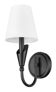 Claudelle 1 Light 5.75" Wall Sconce, 14" Tall in Matte Black