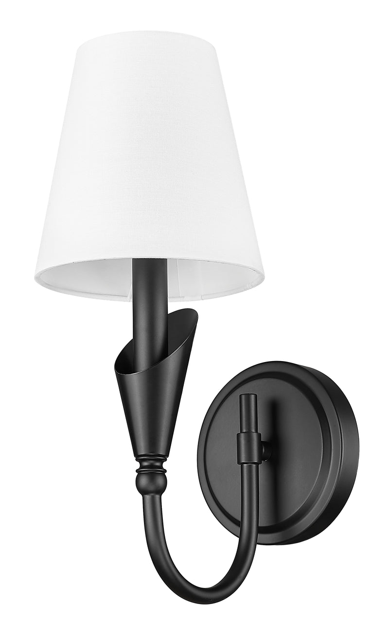 Claudelle 1 Light 5.75" Wall Sconce, 14" Tall in Matte Black