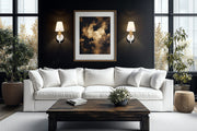 Claudelle 1 Light 5.75" Wall Sconce, 14" Tall in Tundra White + Modern Gold in a room setting