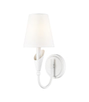 Claudelle 1 Light 5.75" Wall Sconce, 14" Tall in Tundra White
