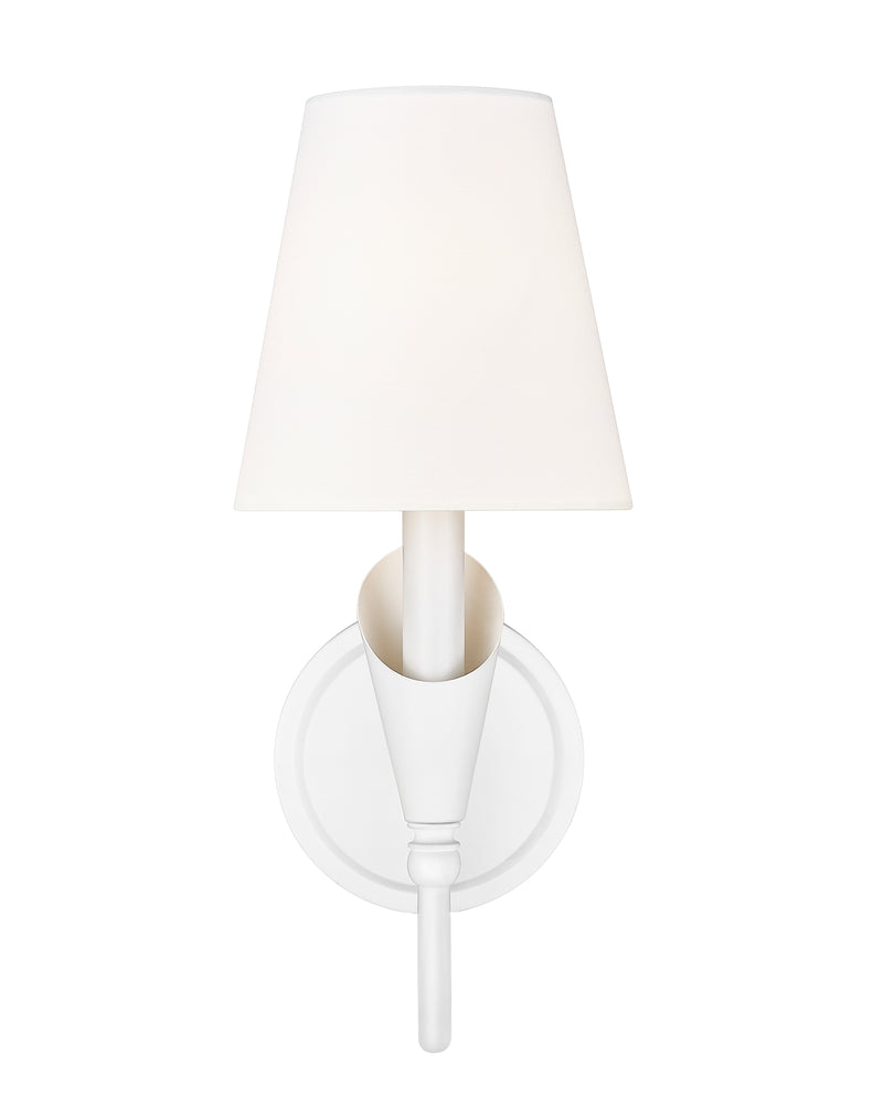 Claudelle 1 Light 5.75" Wall Sconce, 14" Tall in Tundra White