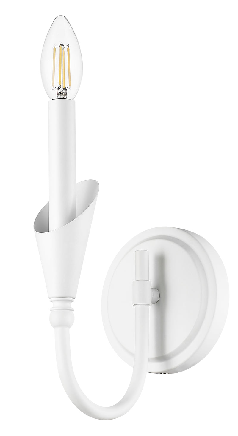 Claudelle 1 Light 5.75" Wall Sconce, 14" Tall in Tundra White