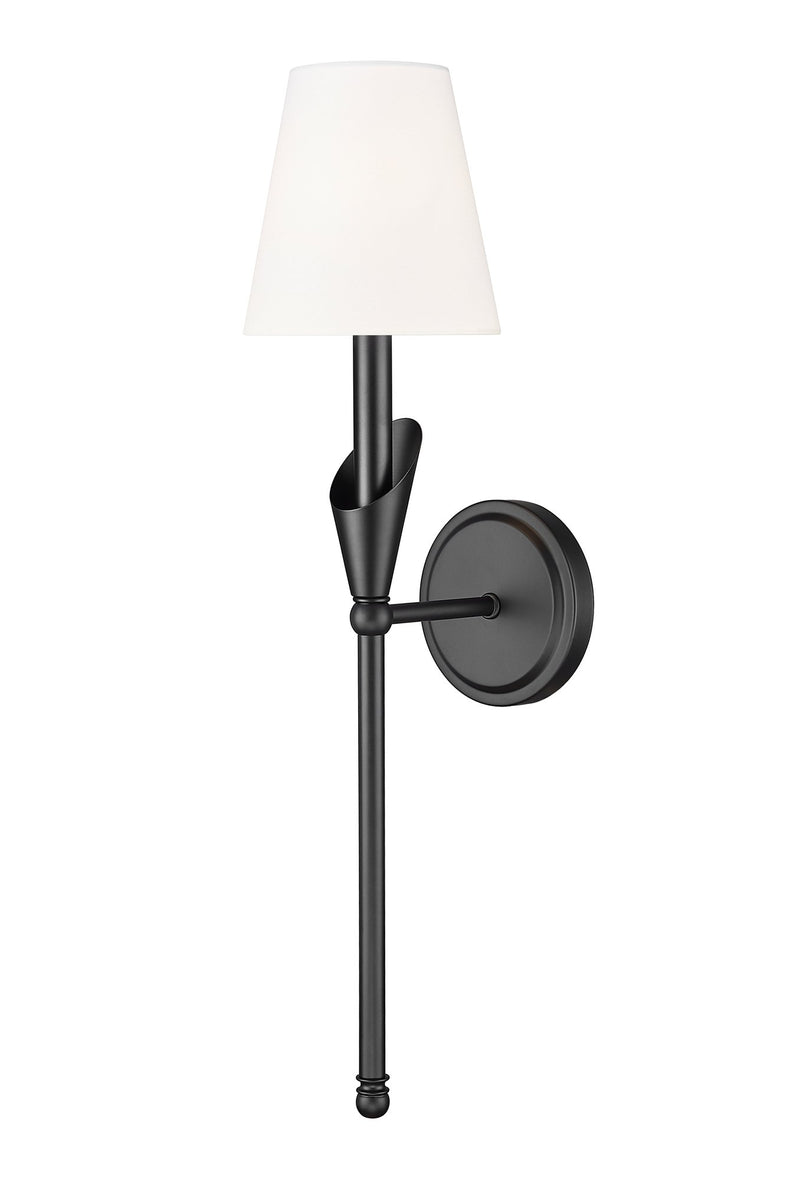 Claudelle 1 Light 5.75" Wall Sconce, 24" Tall in Matte Black