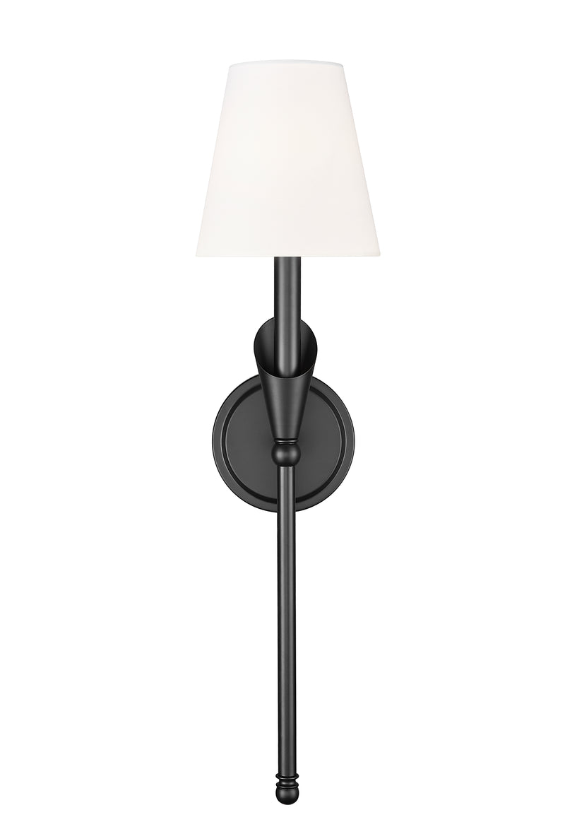 Claudelle 1 Light 5.75" Wall Sconce, 24" Tall in Matte Black