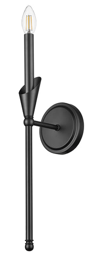 Claudelle 1 Light 5.75" Wall Sconce, 24" Tall in Matte Black