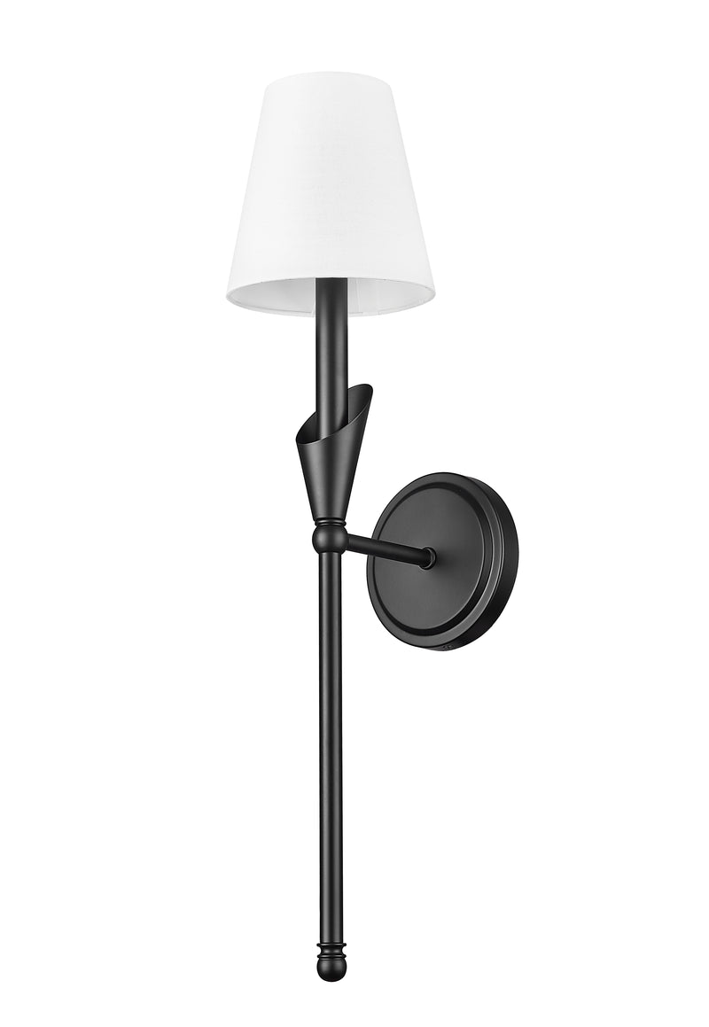 Claudelle 1 Light 5.75" Wall Sconce, 24" Tall in Matte Black
