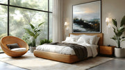 Claudelle 1 Light 5.75" Wall Sconce, 24" Tall in Tundra White + Modern Gold in a room setting