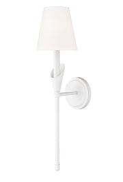 Claudelle 1 Light 5.75" Wall Sconce, 24" Tall in Tundra White