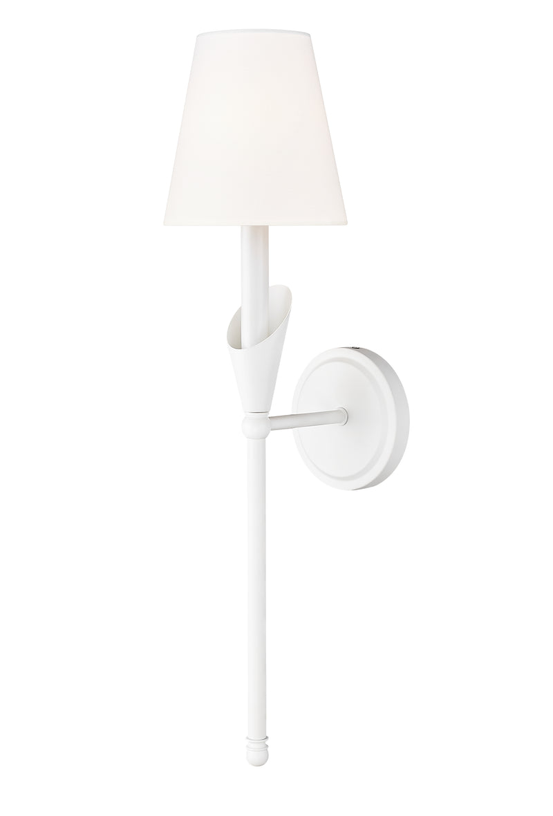Claudelle 1 Light 5.75" Wall Sconce, 24" Tall in Tundra White