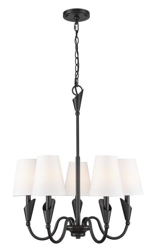 Claudelle 5 Light 24" Chandelier in Matte Black