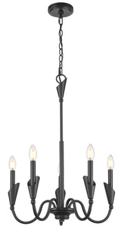 Claudelle 5 Light 24" Chandelier in Matte Black