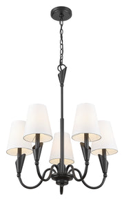 Claudelle 5 Light 24" Chandelier in Matte Black