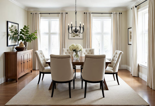 Claudelle 5 Light 24" Chandelier in Matte Black in a room setting