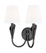 Claudelle 2 Light 13.75" Wall Sconce in Matte Black