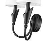 Claudelle 2 Light 13.75" Wall Sconce in Matte Black