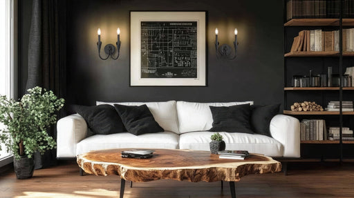 Claudelle 2 Light 13.75" Wall Sconce in Matte Black in a room setting