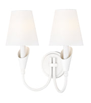 Claudelle 2 Light 13.75" Wall Sconce in Tundra White