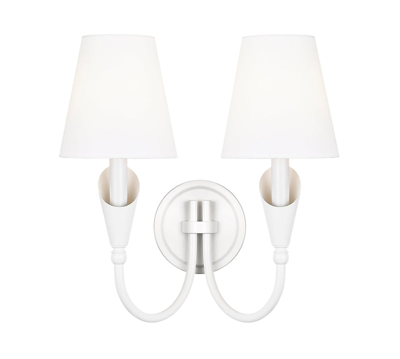 Claudelle 2 Light 13.75" Wall Sconce in Tundra White