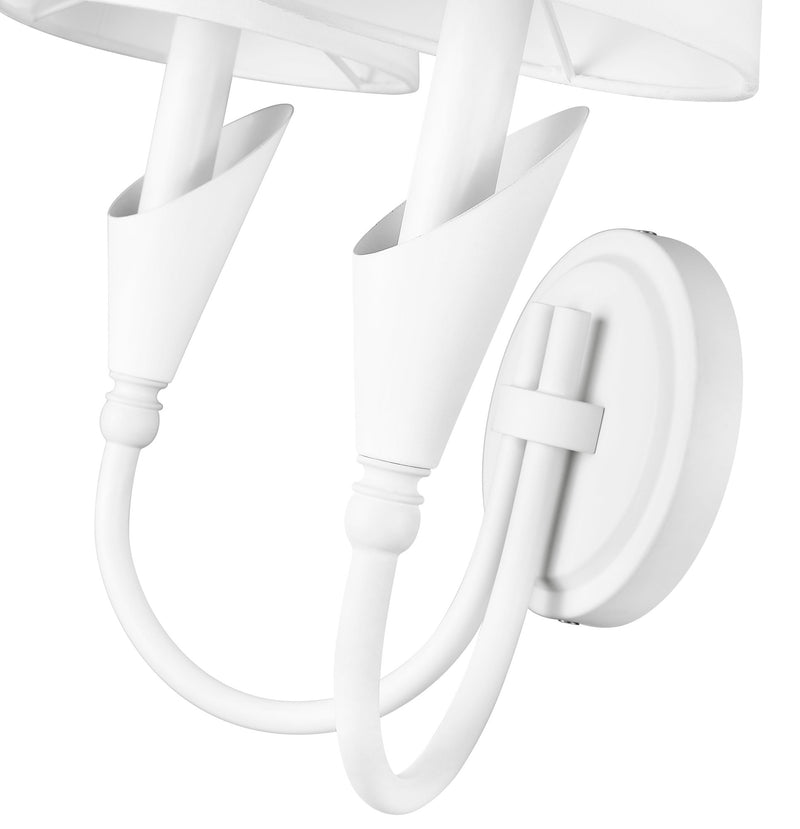Claudelle 2 Light 13.75" Wall Sconce in Tundra White