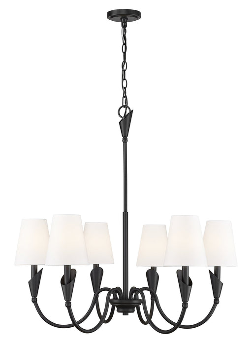 Claudelle 6 Light 32" Chandelier in Matte Black