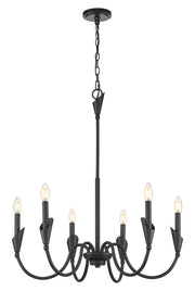 Claudelle 6 Light 32" Chandelier in Matte Black