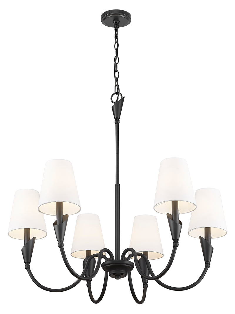 Claudelle 6 Light 32" Chandelier in Matte Black