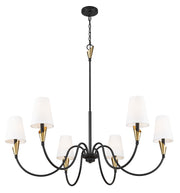 Claudelle 6 Light 46" Chandelier in Matte Black + Modern Gold