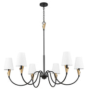 Claudelle 6 Light 46" Chandelier in Matte Black + Modern Gold
