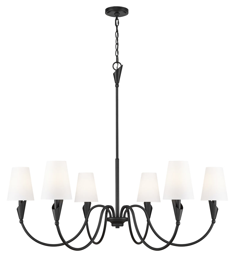 Claudelle 6 Light 46" Chandelier in Matte Black