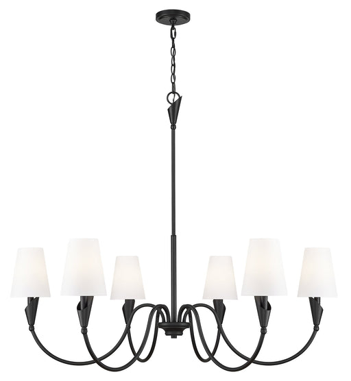 Claudelle 6 Light 46" Chandelier in Matte Black
