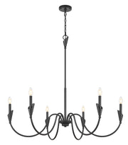 Claudelle 6 Light 46" Chandelier in Matte Black