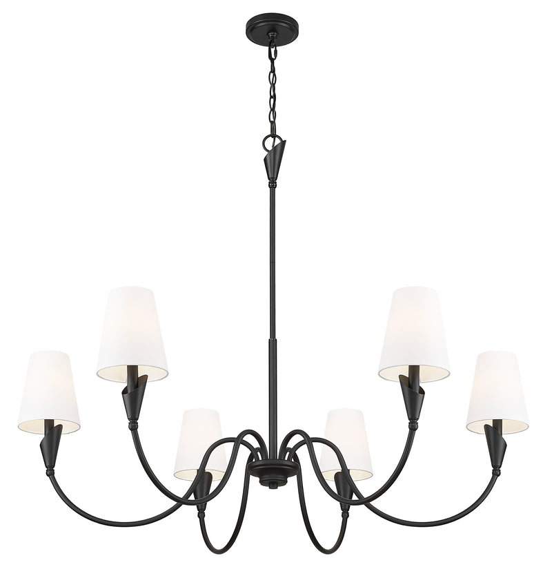 Claudelle 6 Light 46" Chandelier in Matte Black