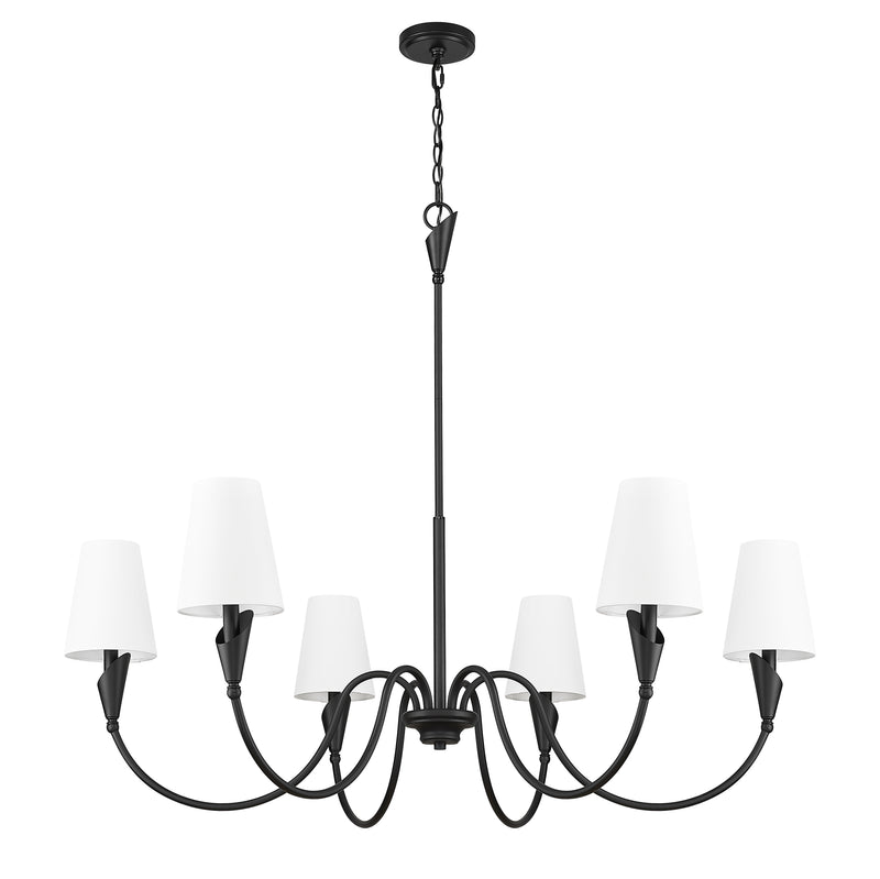 Claudelle 6 Light 46" Chandelier in Matte Black