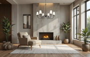 Claudelle 6 Light 46" Chandelier in Matte Black in a room setting