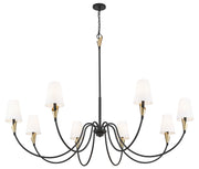Claudelle 8 Light 65" Chandelier in Matte Black + Modern Gold