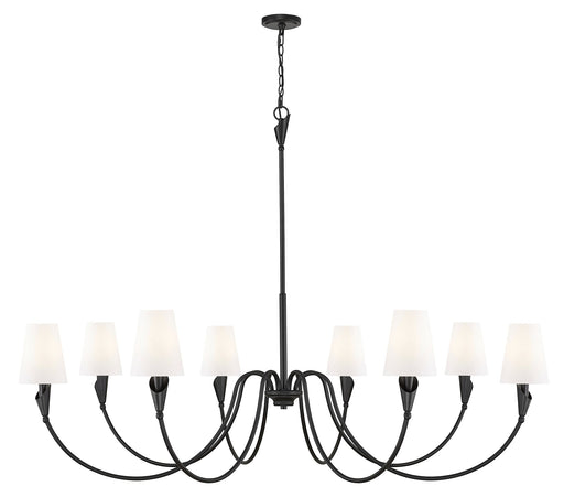 Claudelle 8 Light 65" Chandelier in Matte Black