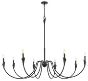 Claudelle 8 Light 65" Chandelier in Matte Black