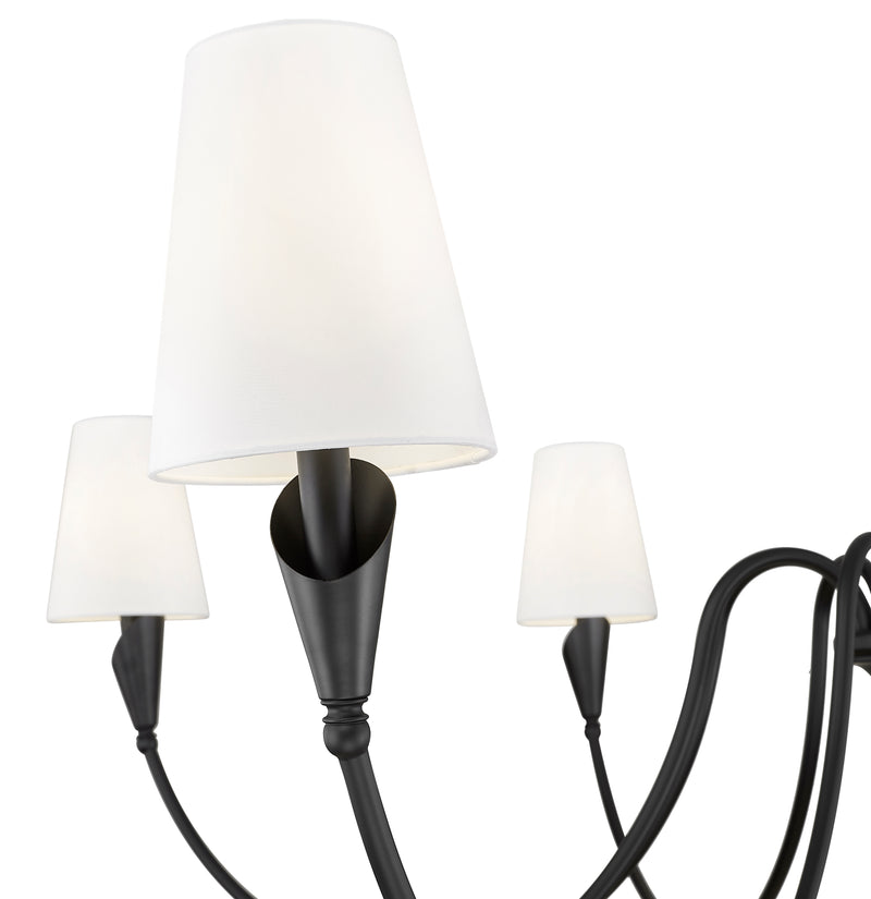 Claudelle 8 Light 65" Chandelier in Matte Black
