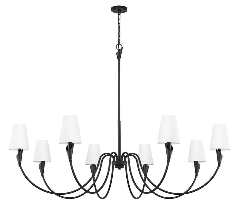 Claudelle 8 Light 65" Chandelier in Matte Black