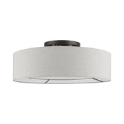 Ellsworth 4-Light Semi-Flush Mount with Oatmeal Shade in English Bronze