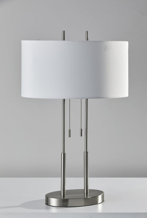 Duet 2-Light Table Lamp in Brushed Steel