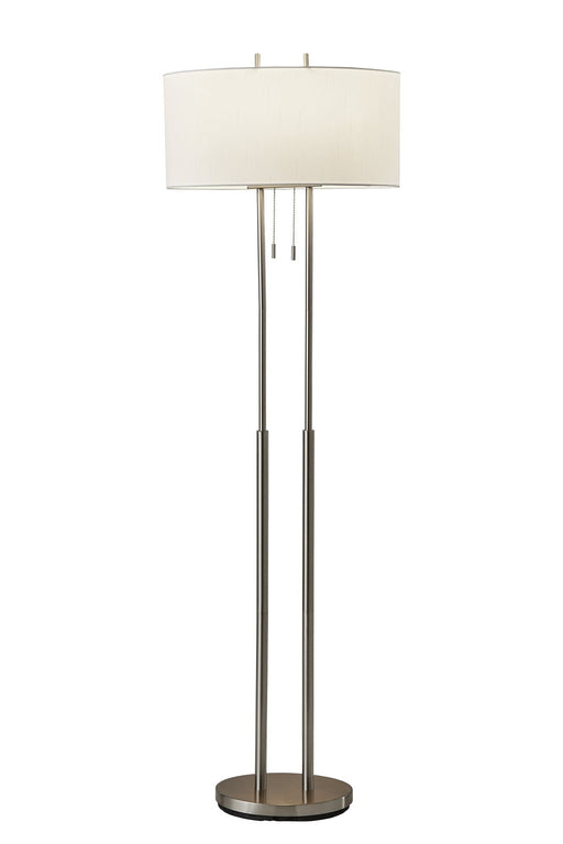 Duet 2-Light Floor Lamp in Brushed Steel