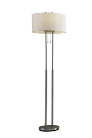 Duet 2-Light Floor Lamp in Brushed Steel